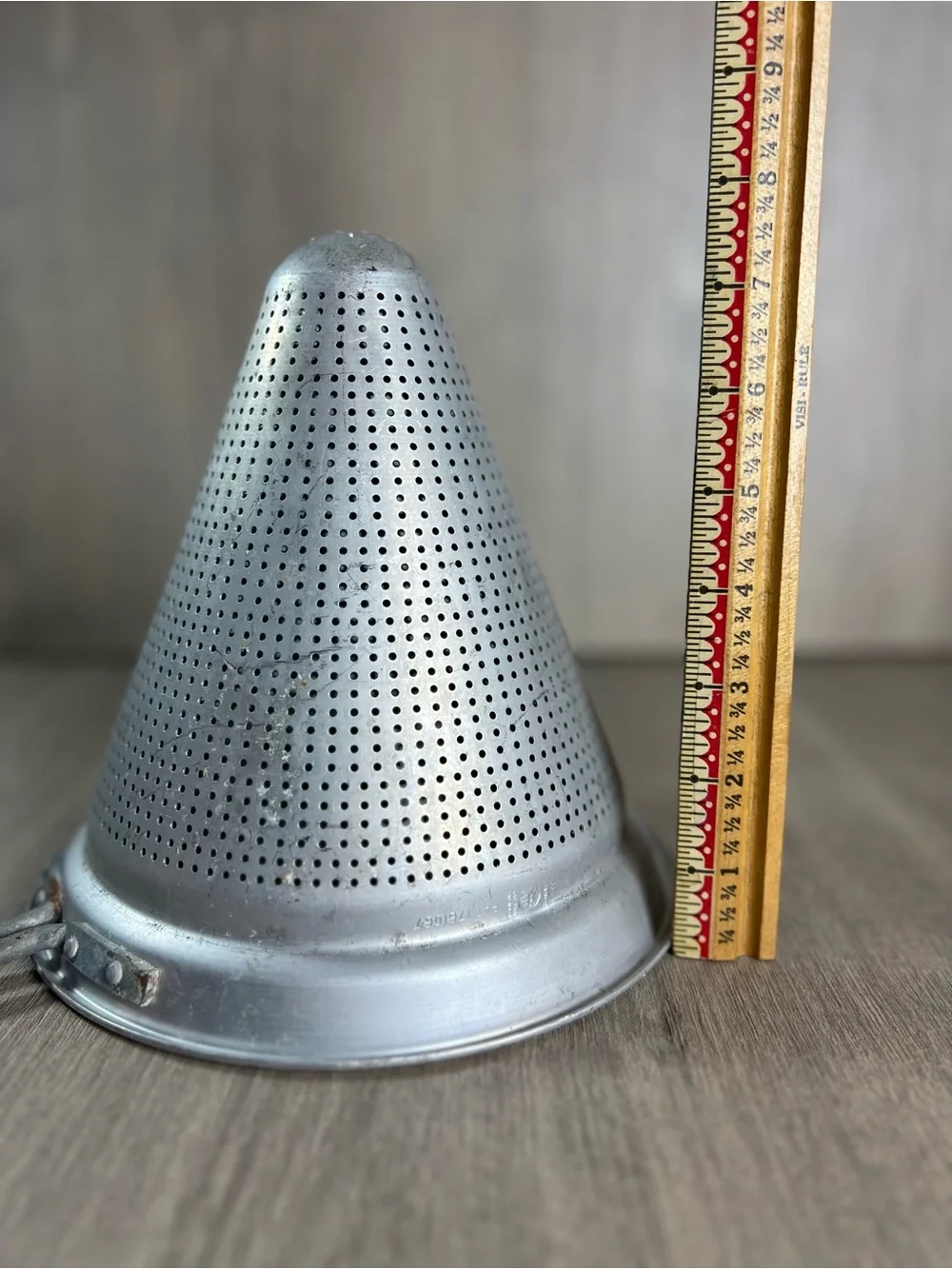 Vintage Wear-ever Aluminum Cone Shape Colander Strainer Sieve Canning USA